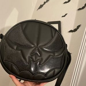 Brand new black glitter bat mouth bag
